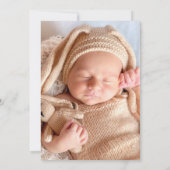 ミニマルフローラクロスモダンバプテスマ写真 招待状 (裏面)