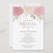 ミニマルフローラシンプルブルゴーニュブライダルシャワー 招待状 (正面)