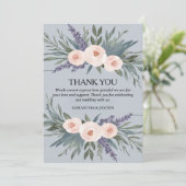 ミニマルフローラダスティー結婚ブルー サンキューカード (スタンド正面)