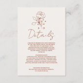 ミニマルフローラテラコッタモノグラム結婚ズ エンクロージャーカード (正面)