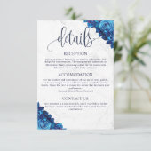 ミニマルフローラネイビーブルーマーブル結婚ズ詳細 エンクロージャーカード (スタンド正面)
