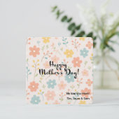 ミニマルフローラパーソナライズされたボホマザーズデイ カード (スタンド正面)
