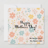 ミニマルフローラパーソナライズされたボホマザーズデイ カード (正面)