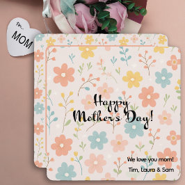 ミニマルフローラパーソナライズされたボホマザーズデイ カード