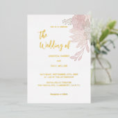 ミニマルフローラフォイル結婚式招待状 箔招待状 (立ち正面)