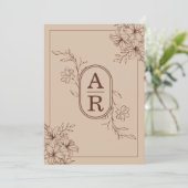 ミニマルフローラフレーム結婚式招待状 招待状 (スタンド正面)