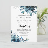 ミニマルフローラフロント&バック結婚式招待状 招待状 (スタンド正面)