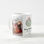 ミニマルフローラボール | 2フォトコラージュのクリスマス コーヒーマグカップ (正面左)