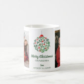 ミニマルフローラボール | 2フォトコラージュのクリスマス コーヒーマグカップ (中央)