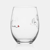 ミニマルフローラマママギフトハート ステムなしワイングラス (右)