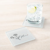 ミニマルフローラマママコースターとハート ガラスコースター (アングル)