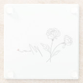 ミニマルフローラマママコースターとハート ガラスコースター (裏面)