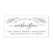 ミニマルフローラミスター&ミセス結婚ズ差出人住所 ラバースタンプ (インプリント)