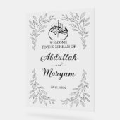 ミニマルフローラムスリム結婚イスラム教会 アクリルサイン (傾斜)