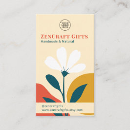 ミニマルフローラモダンテラコッタマスタードグリーン 名刺