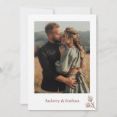 ミニマルフローラモダンテラコッタ結婚ズ 招待状 (裏面)