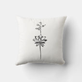 ミニマルフローララインアートエレガントデザイン クッション (裏面)
