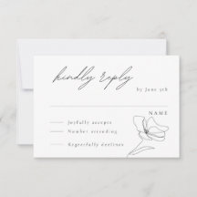 ミニマルフローララインアートエンクロージャカード