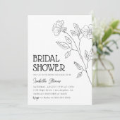 ミニマルフローララインアートブライダルシャワー 招待状 (スタンド正面)