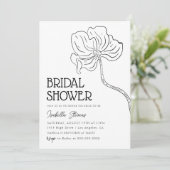 ミニマルフローララインアートブライダルシャワー 招待状 (スタンド正面)