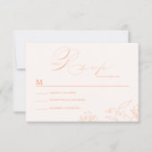 ミニマルフローララインア結婚ート 出欠カード (正面)