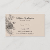 ミニマルフローララインイラストレーション 名刺 (裏面)