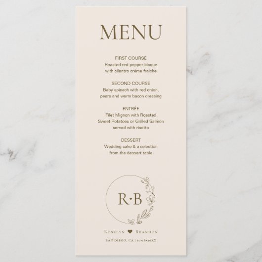 ミニマルフローラリースアースントーンモノグラ結婚ムの メニュー (正面)