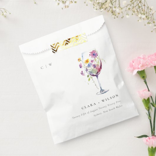 ミニマルフローラワイングラス結婚ズ フェイバーバッグ (封をした状態)