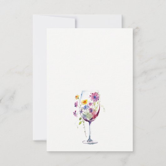 ミニマルフローラワイングラス結婚ズ 出欠カード (裏面)