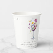 ミニマルフローラワイングラス結婚ズ 紙コップ (裏面)