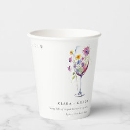 ミニマルフローラワイングラス結婚ズ 紙コップ