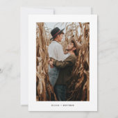 ミニマルフローラ写真結婚のリハーサルディナー 招待状 (裏面)