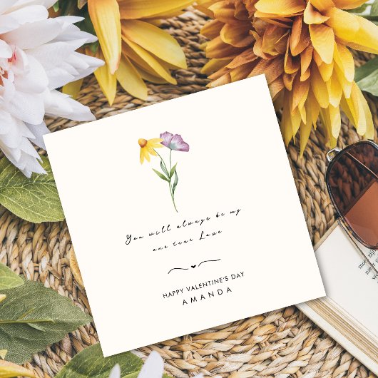 ミニマルフローラ夫の妻バレンタインカード 招待状