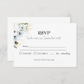 ミニマルフローラ子供の誕生日パーティーRSVP 出欠カード (正面/裏面)