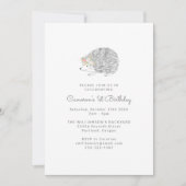 ミニマルフローラ山嵐かわいい1歳の誕生日 招待状 (正面)