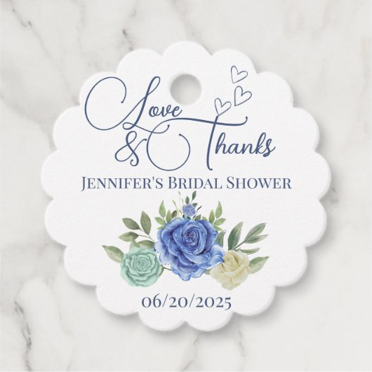 ミニマルフローラ愛と感謝していブライダル フェイバータグ (正面)