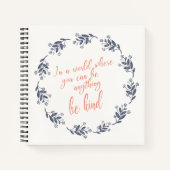 ミニマルフローラ感動的引用文上昇 ノートブック (正面)