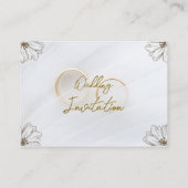 ミニマルフローラ日付のカー結婚ドを保存 エンクロージャーカード (裏面)