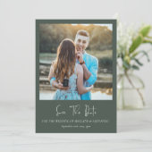 ミニマルフローラ日付の保存 招待状 (スタンド正面)