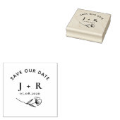 ミニマルフローラ日付モノグラムスタンプの保存 ラバースタンプ (押印)