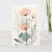 ミニマルフローラ母の日カード – 彼女の開花 サンキューカード (正面)