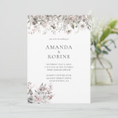 ミニマルフローラ水彩結婚式招待状 招待状 (スタンド正面)