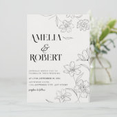 ミニマルフローラ白黒結婚ズ 招待状 (スタンド正面)