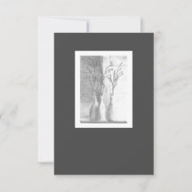 ミニマルフローラ白黒鉛筆スケッチ