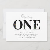 ミニマルフローラ第1の誕生日招待状 招待状 (正面)