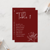 ミニマルフローラ結婚の座席表カード カード (正面/裏面インサイチュ)