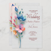 ミニマルフローラ結婚ズ セーブザデート (正面/裏面)