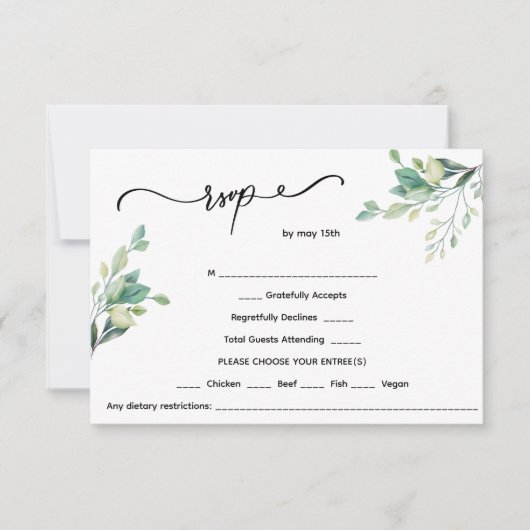 ミニマルフローラ結婚ズ 出欠カード (正面)