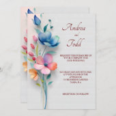 ミニマルフローラ結婚ズ 招待状 (正面/裏面)