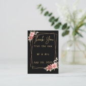 ミニマルフローラ結婚ズ | 白黒エレガント エンクロージャーカード (スタンド正面)